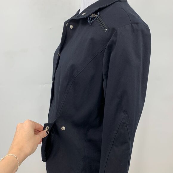Jamie Sadock Golf Jacket Womens M Medium Black Metal Snap Buttons Retro Lined - Picture 5 of 13